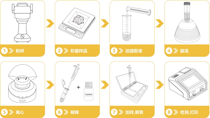 呕吐毒素快速定量检测卡操作流程